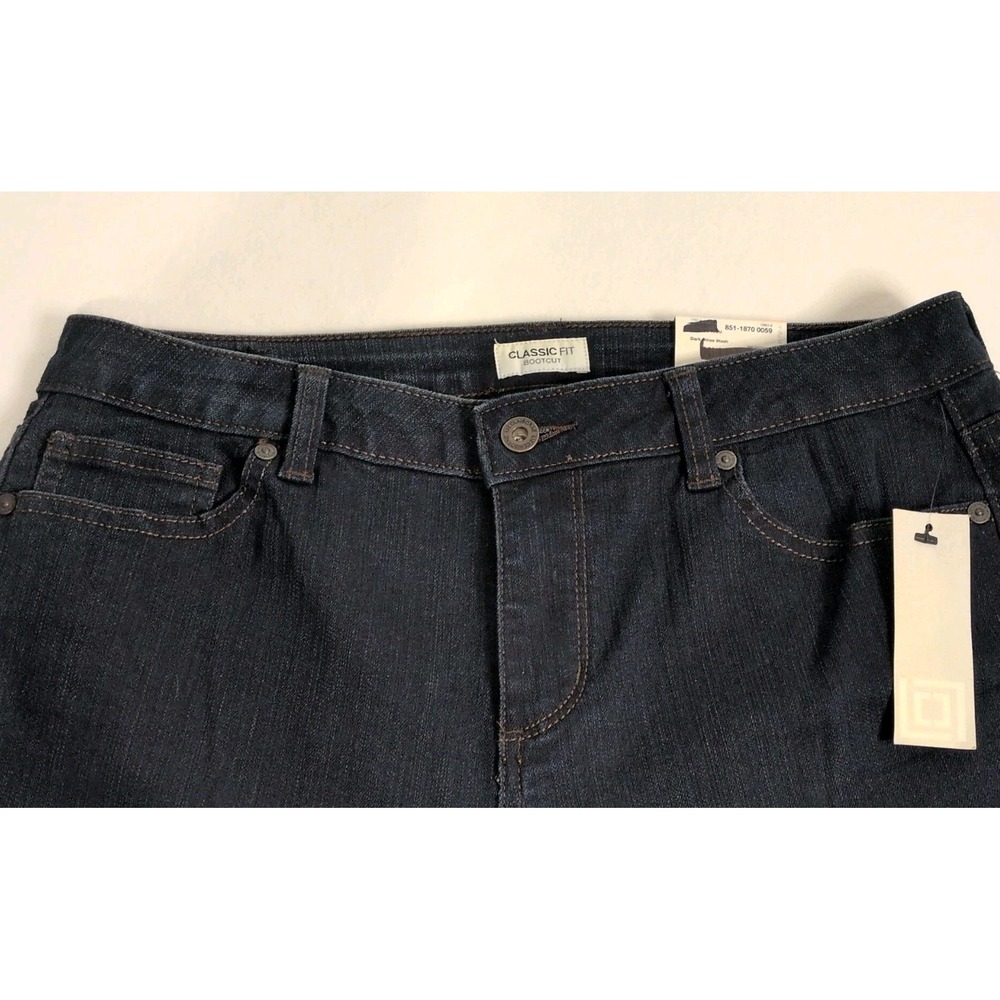 Liz Claiborne Women's Jeans Dark Rinse Wash Boot Cut Size 10 New With Tags - Picture 4 of 7
